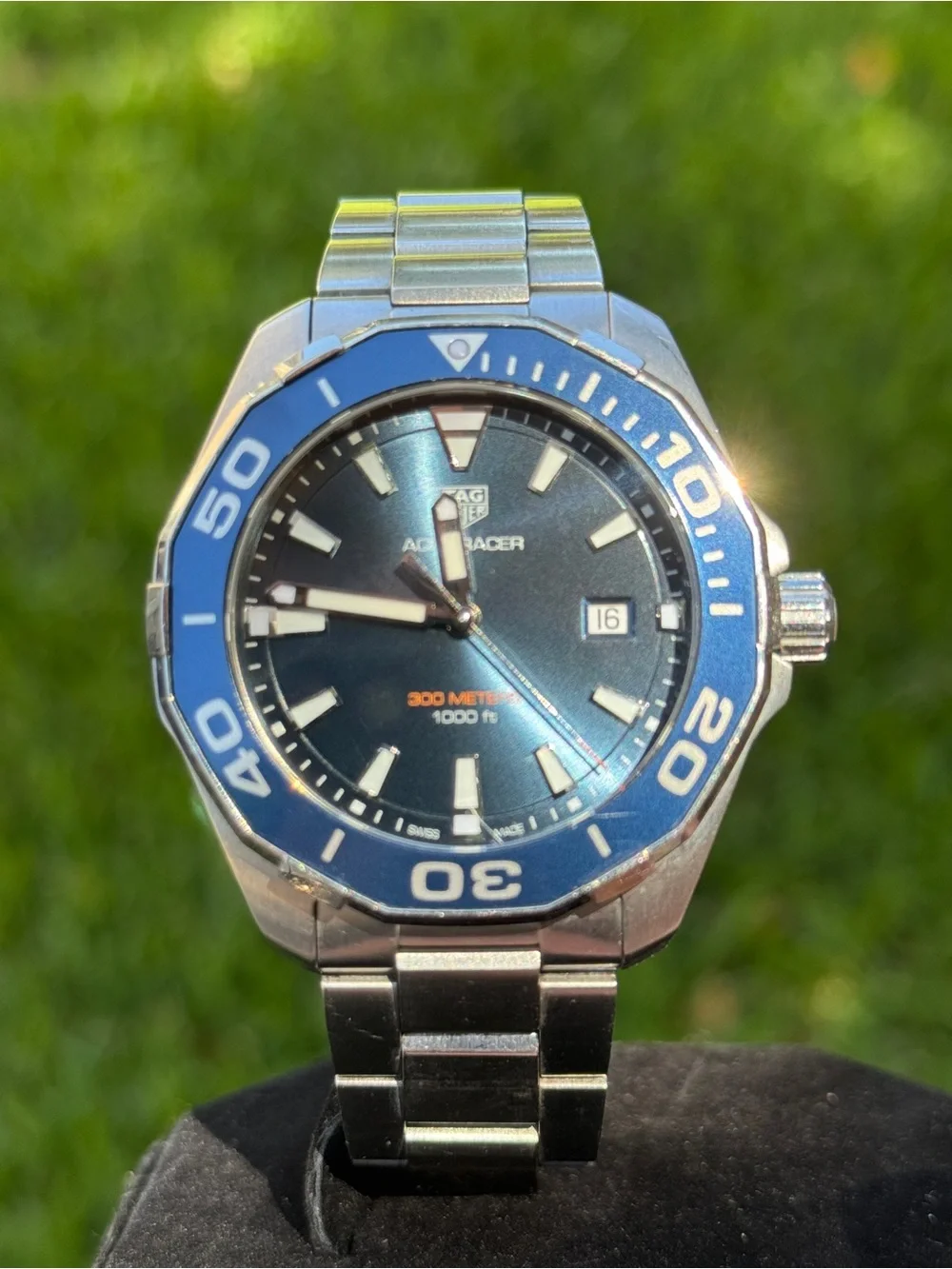 TAG Heuer Aquaracer Quartz 43mm Blue Sunburst Dial | Date | 300m SS Bracelet